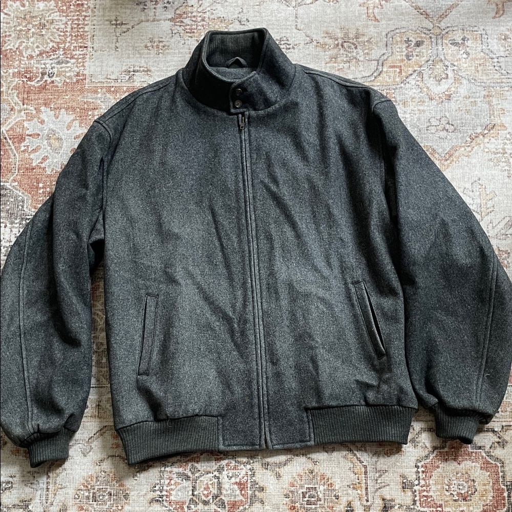 Stylish Gray Melton Bomber Jacket